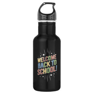 Welkom Terug Op School Docent Eerste Dag Van Schoo Waterfles