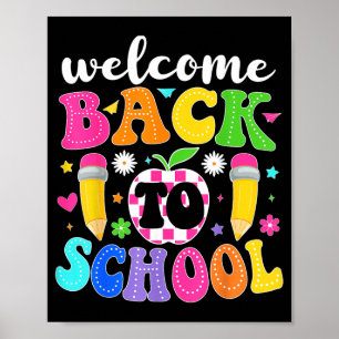 Welkom terug op school Docent Gelukkige eerste sch Poster