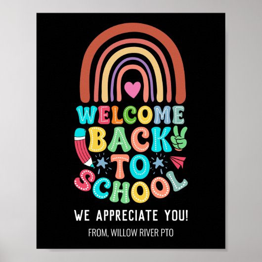 Welkom terug op school – Een helder en leuk klaslo Poster (Voorkant)