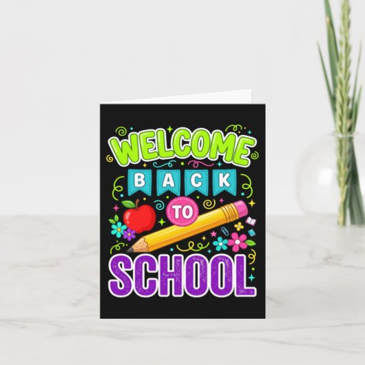 Welkom terug op school eerste schooldag kaart (Voorkant)