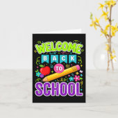 Welkom terug op school eerste schooldag kaart (Gele Bloem)