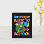 Welkom terug op school eerste schooldag kaart (Gele Bloem)