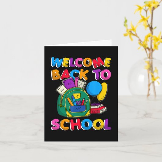 Welkom terug op school eerste schooldag kaart (Gele Bloem)