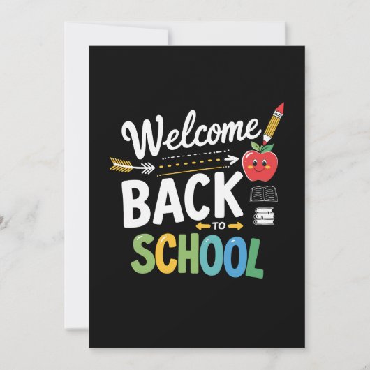 Welkom terug op school eerste schooldag leraar kaart (Voorkant)