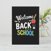 Welkom terug op school eerste schooldag leraar kaart (Staand voorkant)