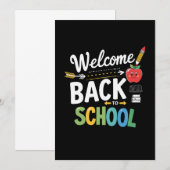 Welkom terug op school eerste schooldag leraar kaart (Voorkant / Achterkant)