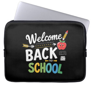 Welkom terug op school eerste schooldag leraar laptop sleeve
