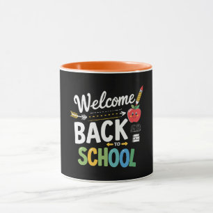 Welkom terug op school eerste schooldag leraar mok