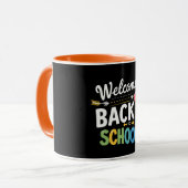 Welkom terug op school eerste schooldag leraar mok (Voorkant links)