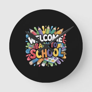 Welkom terug op school eerste schooldag leraar ronde klok
