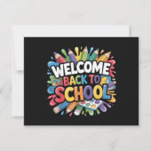 Welkom terug op school eerste schooldag leraar save the date (Achterkant)