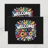 Welkom terug op school eerste schooldag leraar save the date (Voorkant / Achterkant)