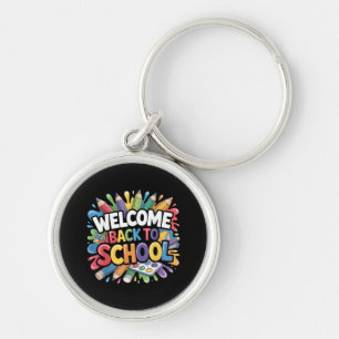 Welkom terug op school eerste schooldag leraar sleutelhanger