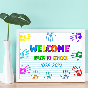 Welkom terug op school eerste schooldag poster