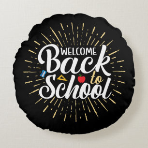 Welkom terug op school eerste schooldag rond kussen