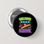 Welkom terug op school eerste schooldag ronde button 5,7 cm (Voorkant /achterkant)