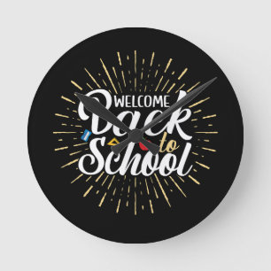 Welkom terug op school eerste schooldag ronde klok