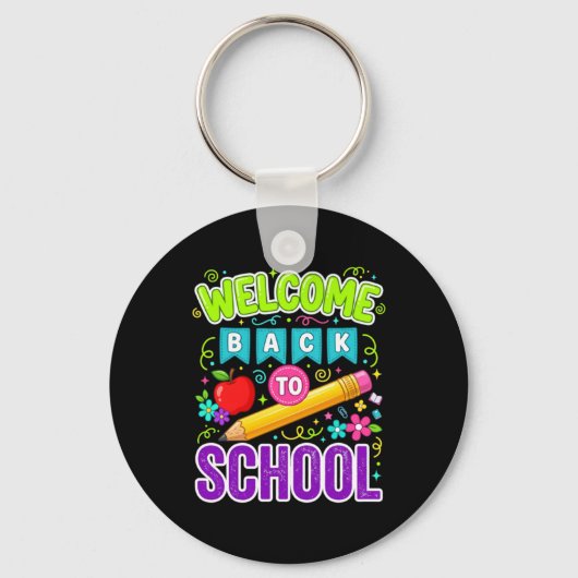 Welkom terug op school eerste schooldag sleutelhanger (Voorkant)