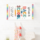 Welkom terug op school, eerste schooldag spandoek (Insitu)
