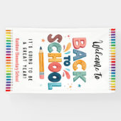 Welkom terug op school, eerste schooldag spandoek (Horizontaal)