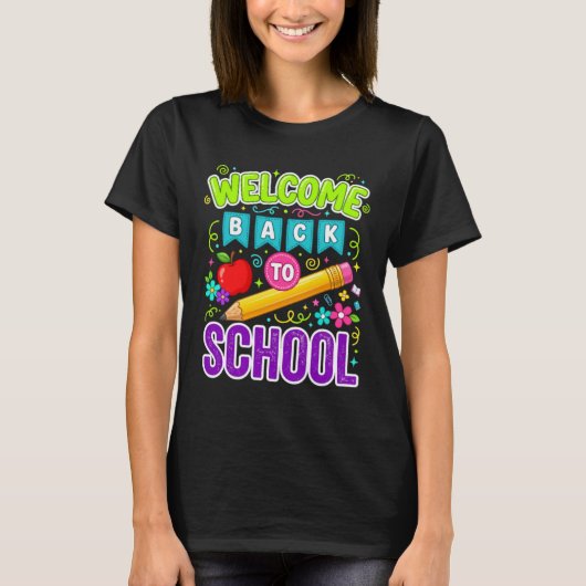 Welkom terug op school eerste schooldag t-shirt (Voorkant)