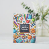 Welkom terug op school! feestdagenkaart (Staand voorkant)