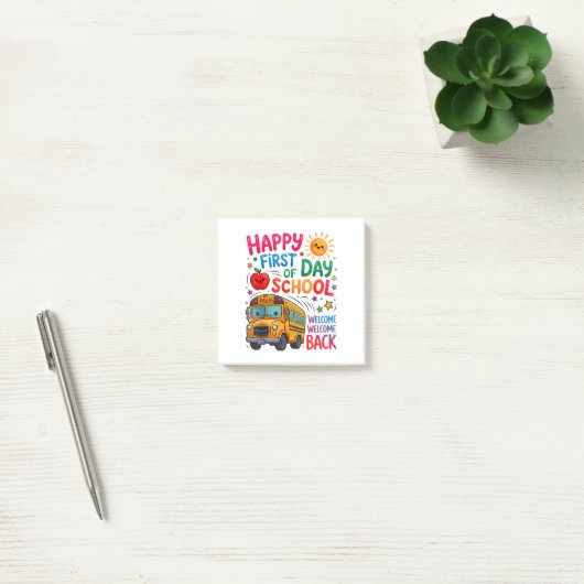 Welkom terug op school Gelukkige eerste dag Post-it® Notes (Kantoor)