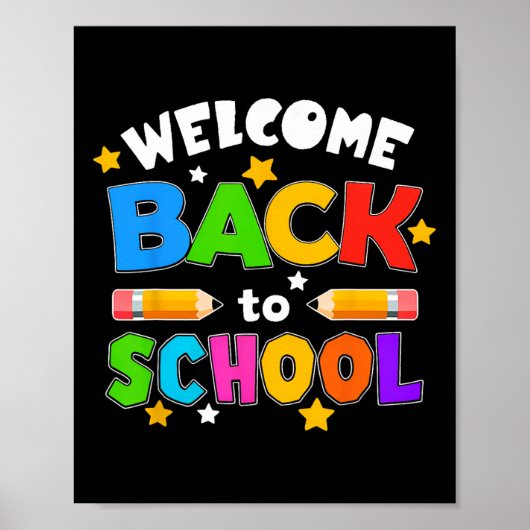 Welkom terug op school Grappige leraar Studenten L Poster (Voorkant)