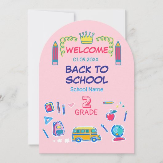 Welkom terug op school, groep vier kaart (Voorkant)