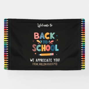 Welkom terug op school – Helder en leuk klaslokaal Spandoek