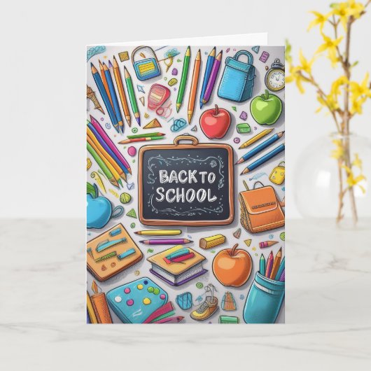 Welkom terug op school! kaart (Gele Bloem)