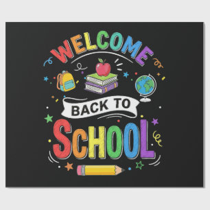 Welkom terug op school kinderen leraar eerste dag cadeaupapier