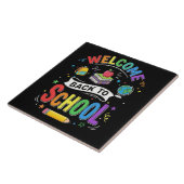 Welkom terug op school kinderen leraar eerste dag tegeltje (Zijkant)