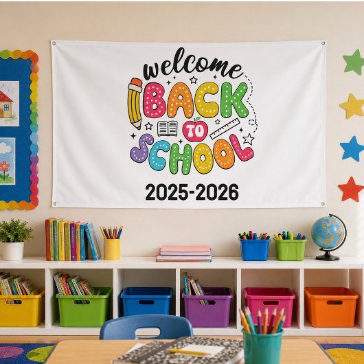 Welkom terug op school | Klaslokaal Spandoek