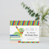 Welkom terug op school kleurrijk briefkaart (Staand voorkant)