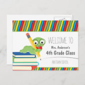 Welkom terug op school kleurrijk briefkaart (Voorkant / Achterkant)