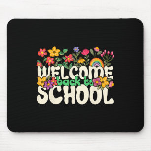 Welkom terug op school Kleurrijke bloemen Leraren Muismat