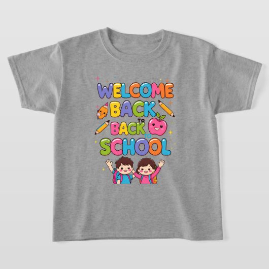 WELKOM TERUG OP SCHOOL – Kleurrijke Kinder T-Shirt (Laagn)