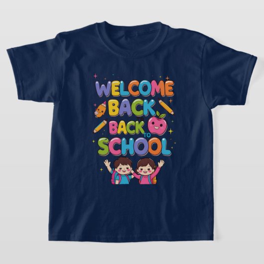 WELKOM TERUG OP SCHOOL – Kleurrijke Kinder T-Shirt (Laagn)