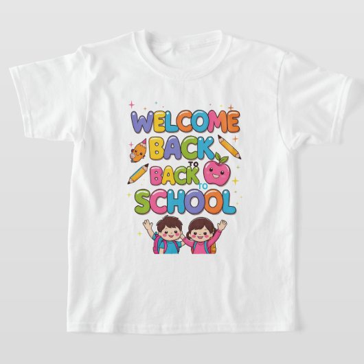 WELKOM TERUG OP SCHOOL – Kleurrijke Kinder T-Shirt (Laagn)