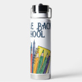 Welkom terug op school – Kleurrijke start Waterfles (Achterkant)