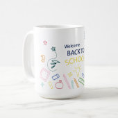 Welkom terug op school koffiemok (Voorkant links)