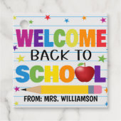 Welkom terug op school Label, docenten en studente Bedankjes Labels (Voorkant)