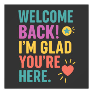 Welkom terug op school, leerkracht waardering gesc foto afdruk