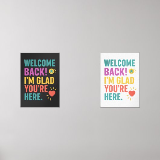 Welkom terug op school, leerkracht waardering gesc muurkunst sets (Voorkant)