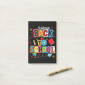 Welkom terug op school Leraar Gelukkige Eerste Dag Post-it® Notes (Op bureau)
