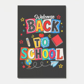 Welkom terug op school Leraar Gelukkige Eerste Dag Post-it® Notes (Voorkant)
