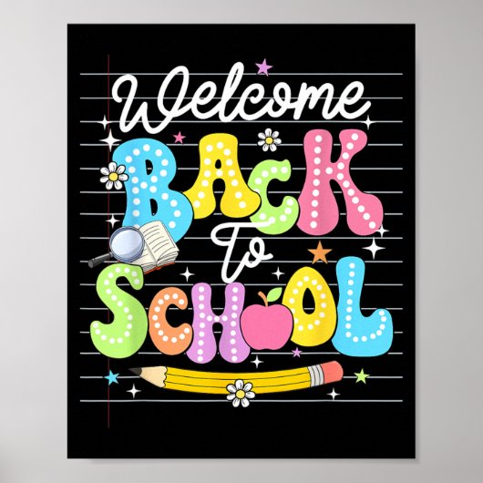 Welkom terug op school leraar kinderen eerste dag poster (Voorkant)