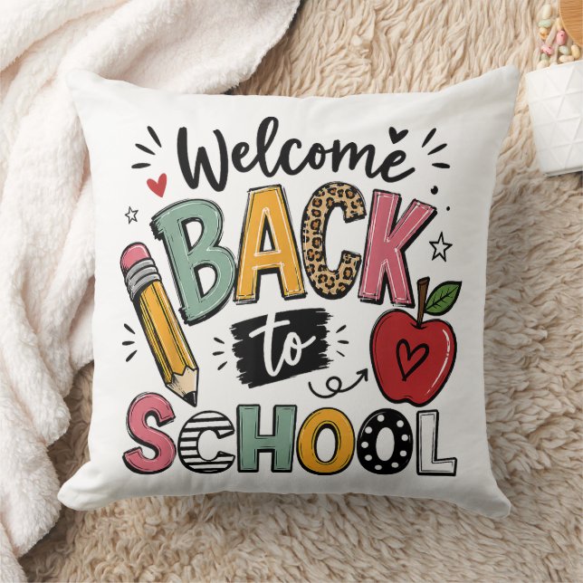 Welkom terug op school leraar leerling eerste dag kussen (Deken)