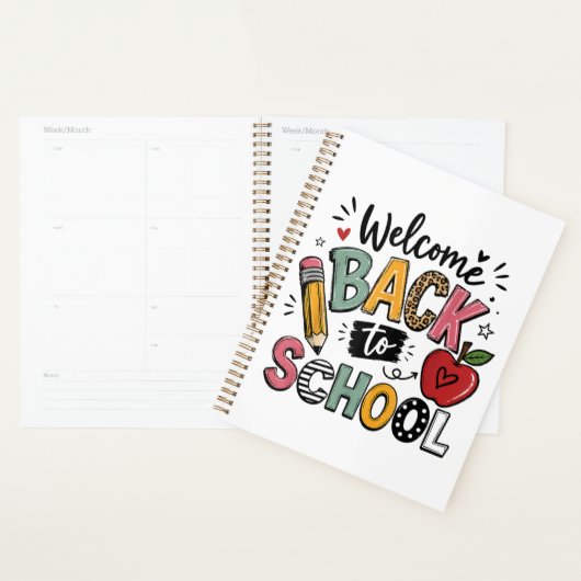 Welkom terug op school leraar leerling eerste dag planner (Display)